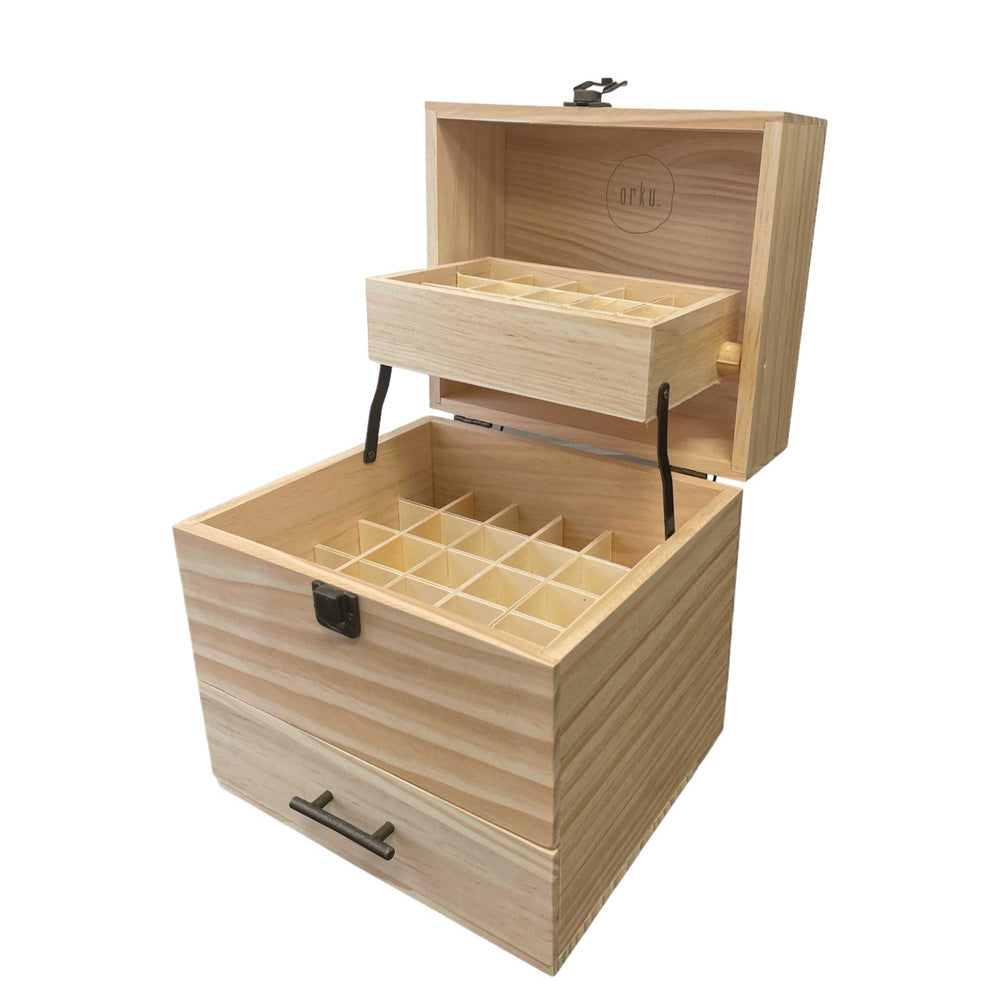 59 Slots Essential Oils Storage Box - Wooden 3 - Tier Bottle Holder - Aussie Bush Aromas