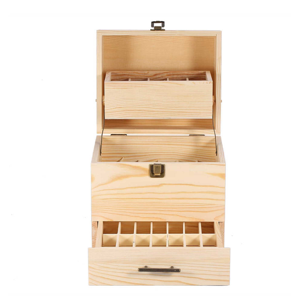 59 Slots Essential Oils Storage Box - Wooden 3 - Tier Bottle Holder - Aussie Bush Aromas